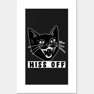 Hiss Off Black Cat Posters and Art